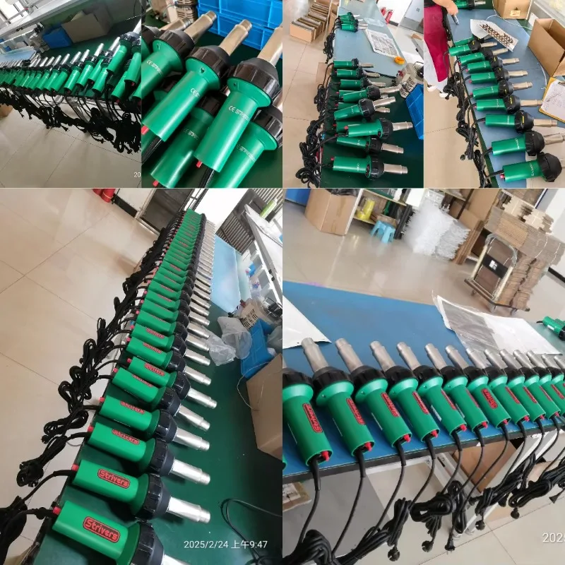 

1600w Plastic Welder Hot Air Weld Gun With Roofing Seam Rollers Seam Tester Probe and Weld Nozzle Plastic Carrying Case