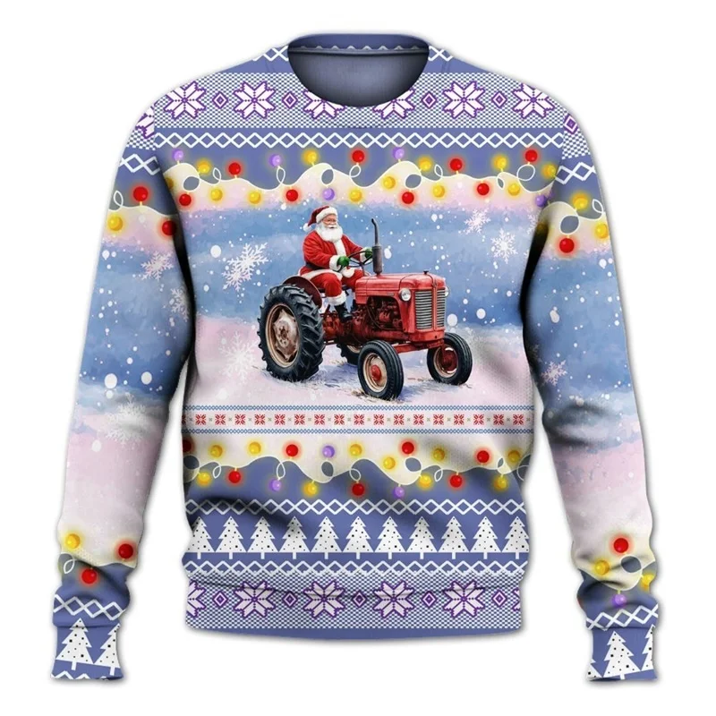 Funny Bra Design Santa Christmas Ugly Sweater for Men 3d Print New in Pullover Sweatshirts Xmas Gift Hairy Belly Jumper Tops