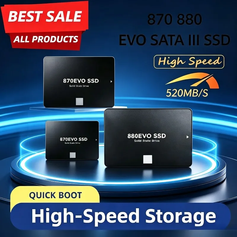 High Speed 500GB Internal SSD–Original 870 EVO 880 EVO,SATA3 2.5 Inch Solid State Disk for Laptop Desktop Microcomputer