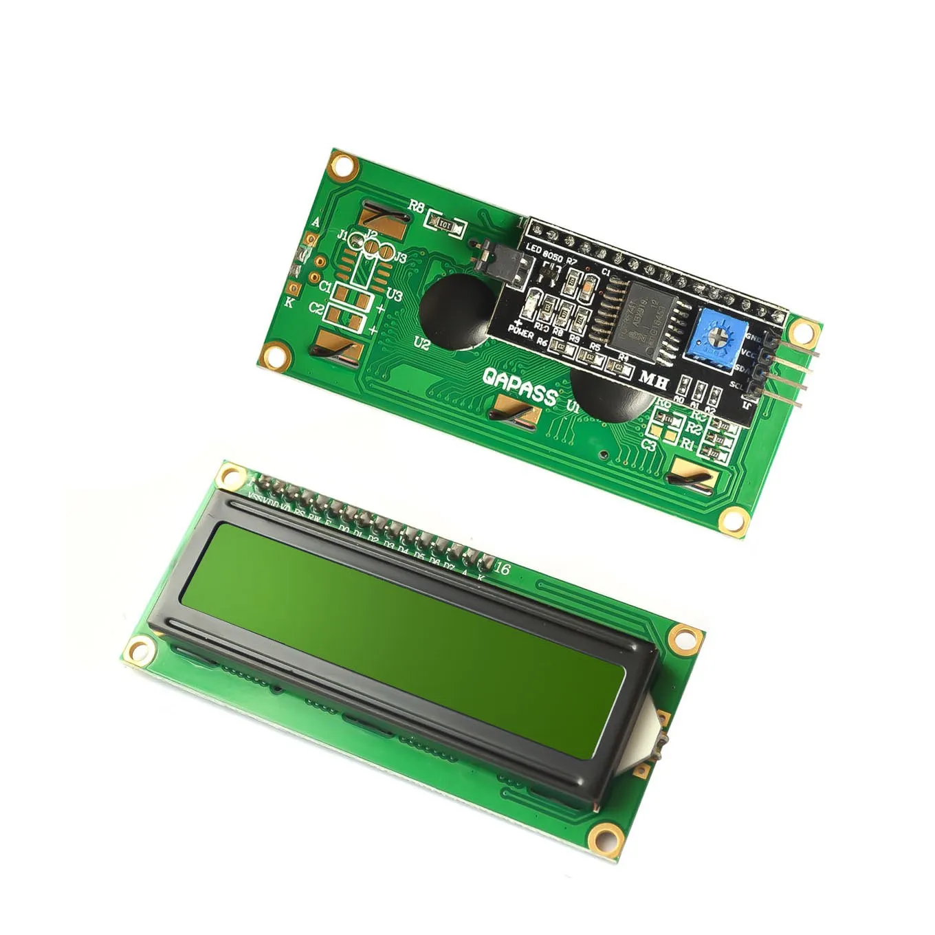 ForArduino LCD1602 1602LCDModule Blue Yellow Green Screen 16x2 Character LCD Display ForUNO r3 mega256 PCF8574T IIC Interface 5V