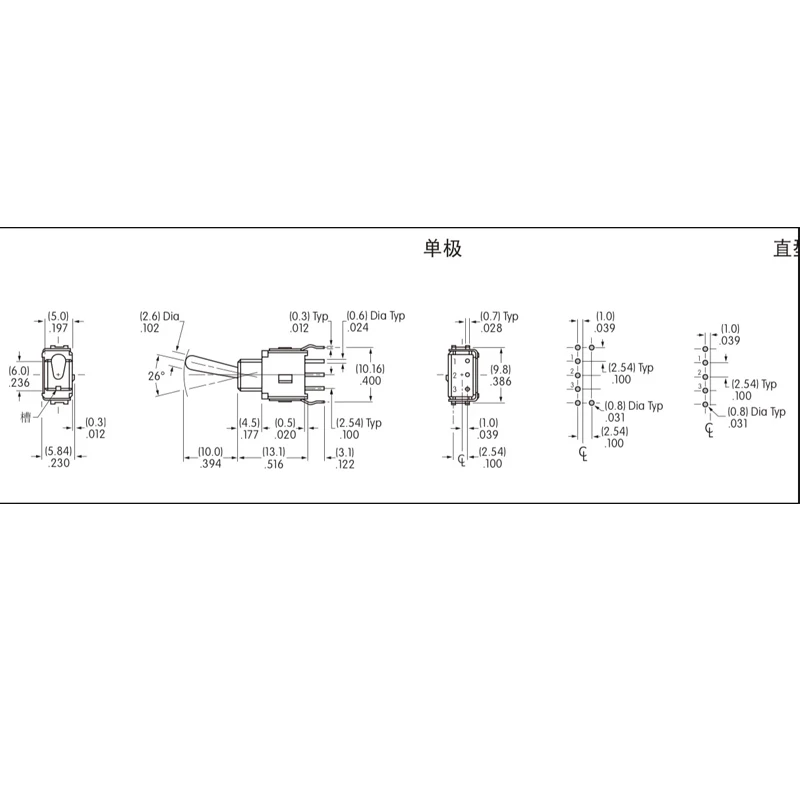 1PCS/LOTS 100% Japanese nkk A-12KB micro toggle switch 3-pin 2-gear with bracket vertical rocker arm shaking head 0.4VA