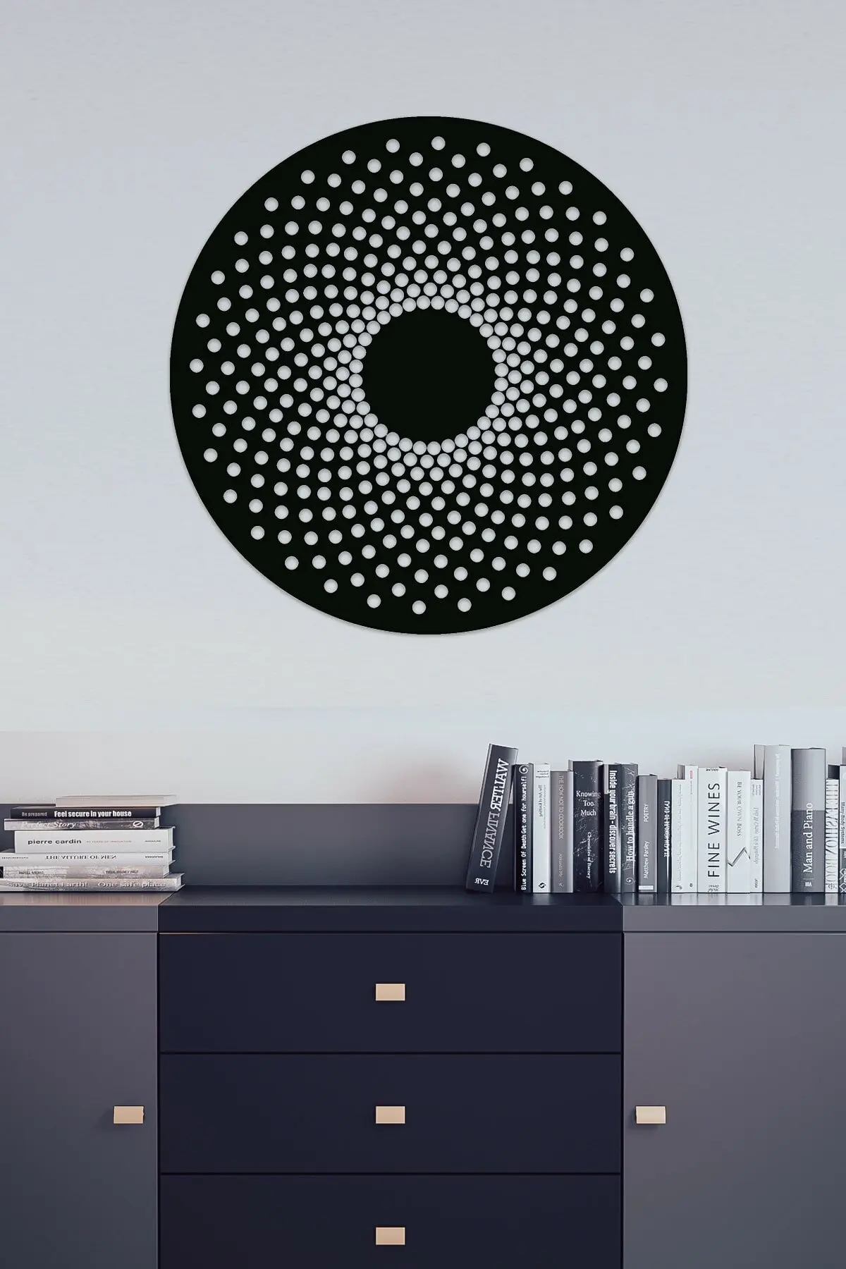 Hypnosic Round Laser Cut Black 30x30 cm