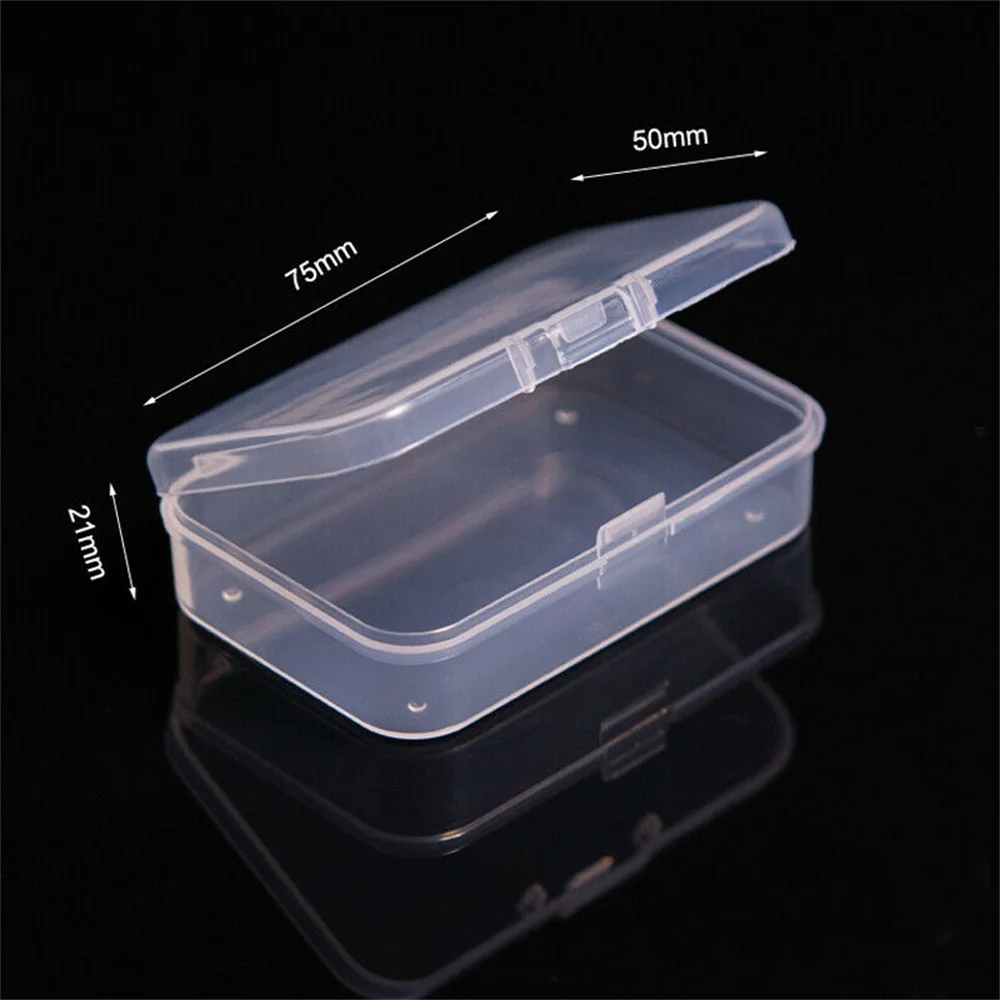 Plastic Box Organizer Storage Rectangular Box Mini Transparent Small Boxes Packing Box Storage Box Dustproof Jewelry Cas