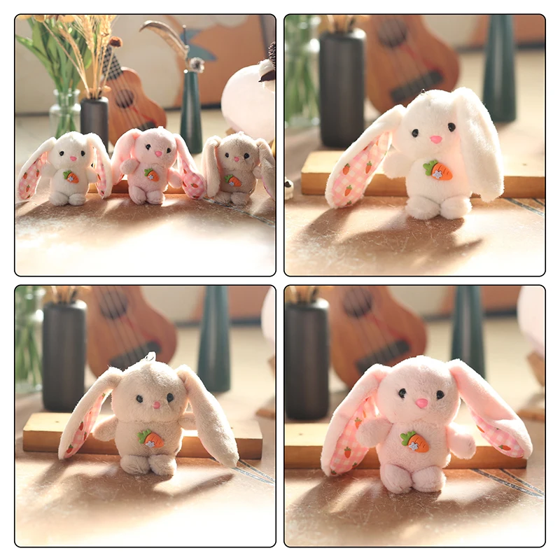 12 cm süße Karotte Hase Anhänger Plüschtier Anhänger Schlüsselanhänger Plüschtier Stofftier Kawaii Cartoon Tier Puppe Tasche Dekoration