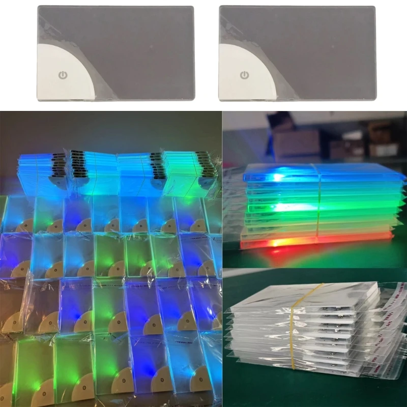 Colorful LED Business Card Light Stylish Acrylic Nameplate Lamp Pocket Sized Illuminations Tool for Networking Event