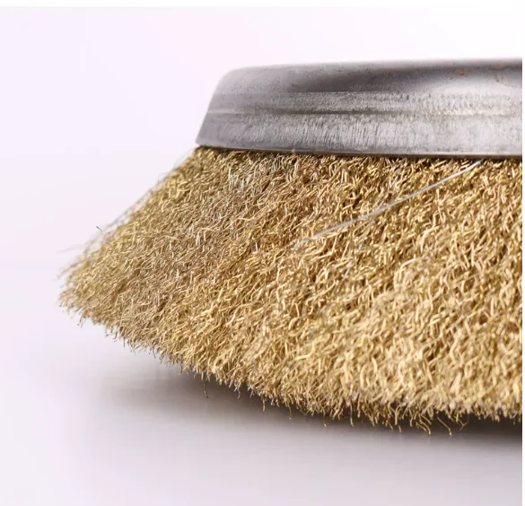 Copper Coated Cup Brush - Thick Wire Wheel for Electric Derusting & Polishing Tools