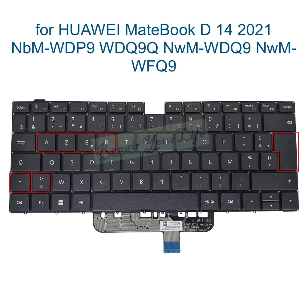 

FR BEL PO-PT HUN IT Keyboard for HUAWEI MateBook D 14 NbM-WDP9 WDQ9Q NwM-WDQ9 NwM-WFQ9 WFP9 French Belgian Portuguese Hungarian