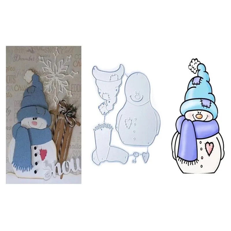 Natale Cartoon Snowman Metal Cut Dies stencil per Scrapbooking Stamp/Album fotografico goffratura decorativa carte di carta fai da te