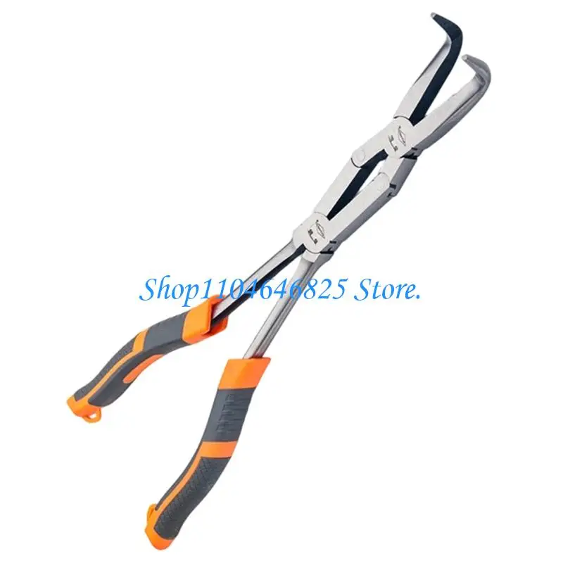 13Inch Double Joint Long Nose Pliers With Flat Straight 45 And 90 Degree Angled Tip For Accuracy Work In Tight Space