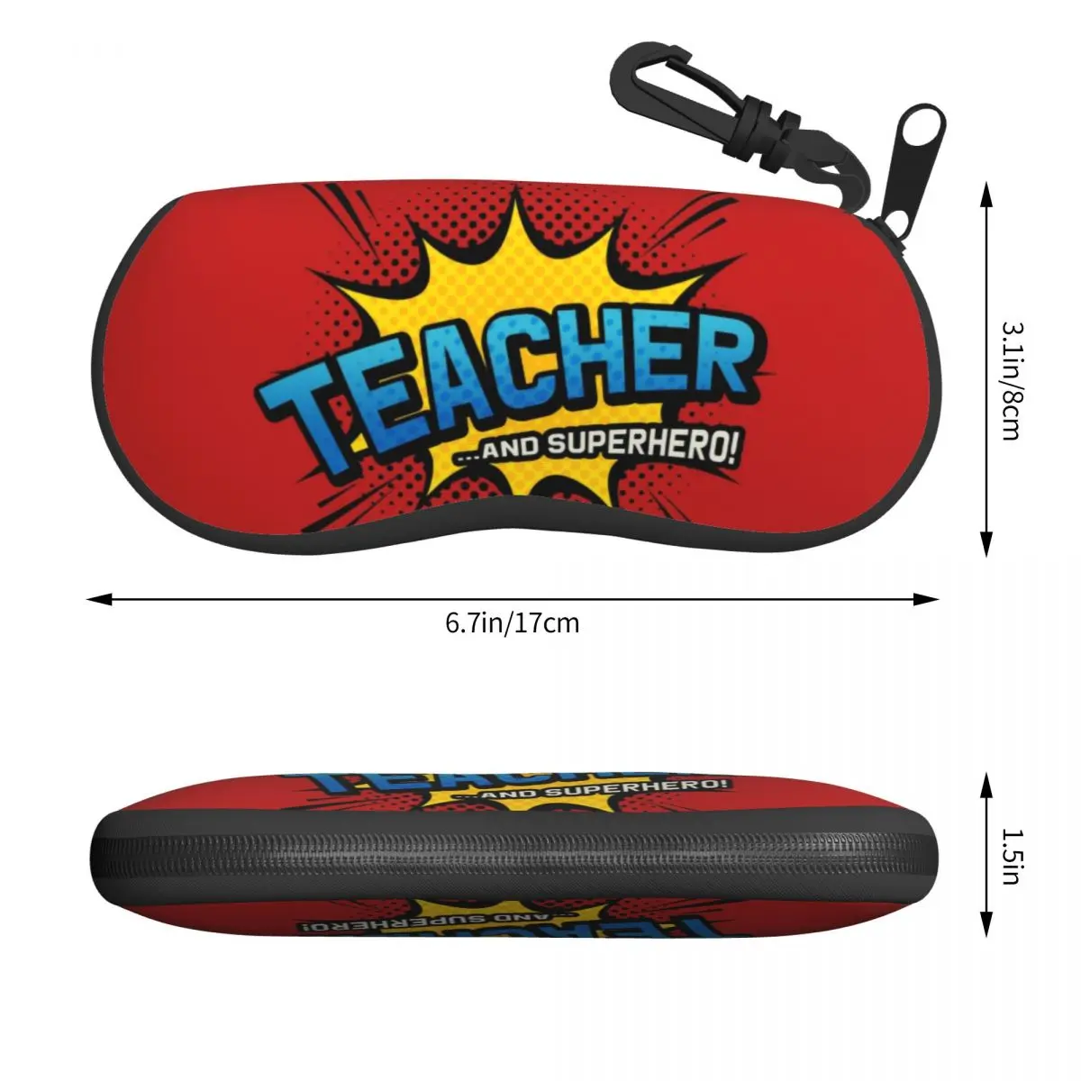 Teacher Superhero Sunglasses Case Neoprene Zipper Science Social Worker Shell Eyeglass Case Custom Protective Box For Glasses