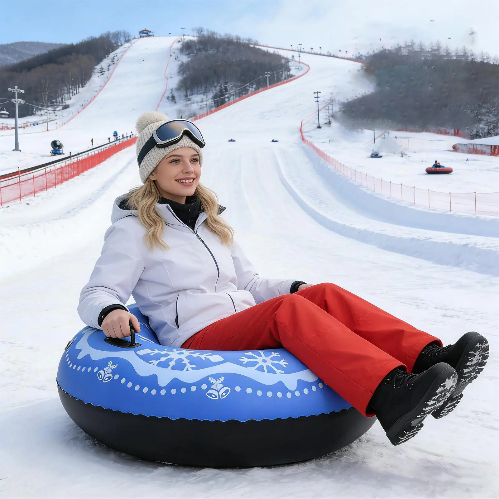 

Sledding Tube Heavy Duty Inflatable Thick Fun Sledding Toy Kids Snow Tubing Sled Toy For Family Friends Lovers Women Men Teen