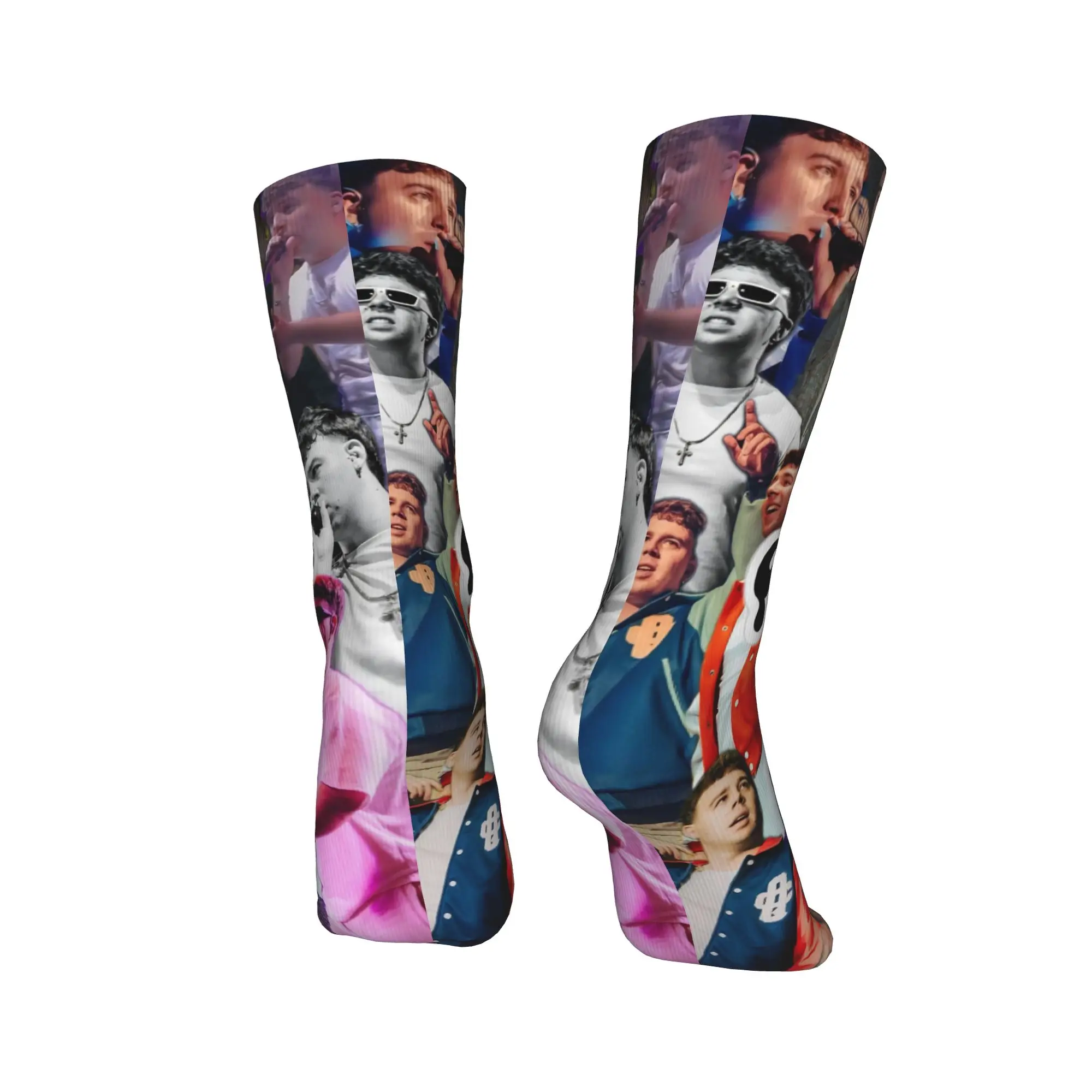 Quevedo cantor meias antiderrapantes adultos homens médio macio correndo meias inverno retro gráfico meias