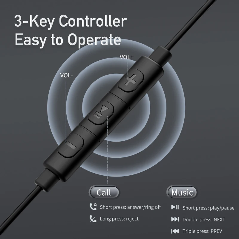 Awei TC-6 Headphone Type-c Kabel USB C Headphone Noise Cancelling Headset Warna Hitam untuk Semua Headphone Olahraga Grosir