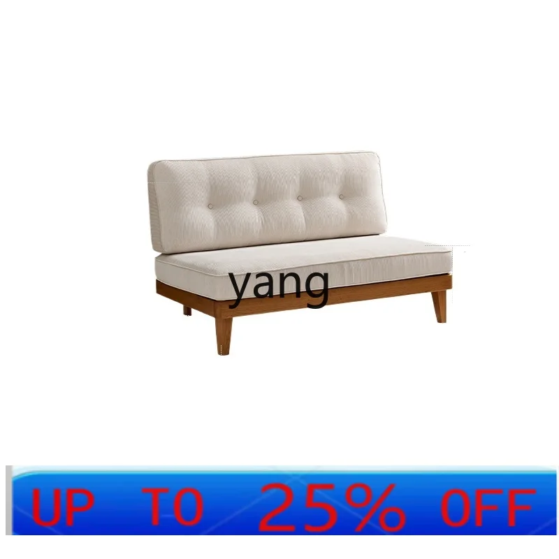 

LTT cherry wood bedroom double sofa log wind living room small apartment solid wood sofa