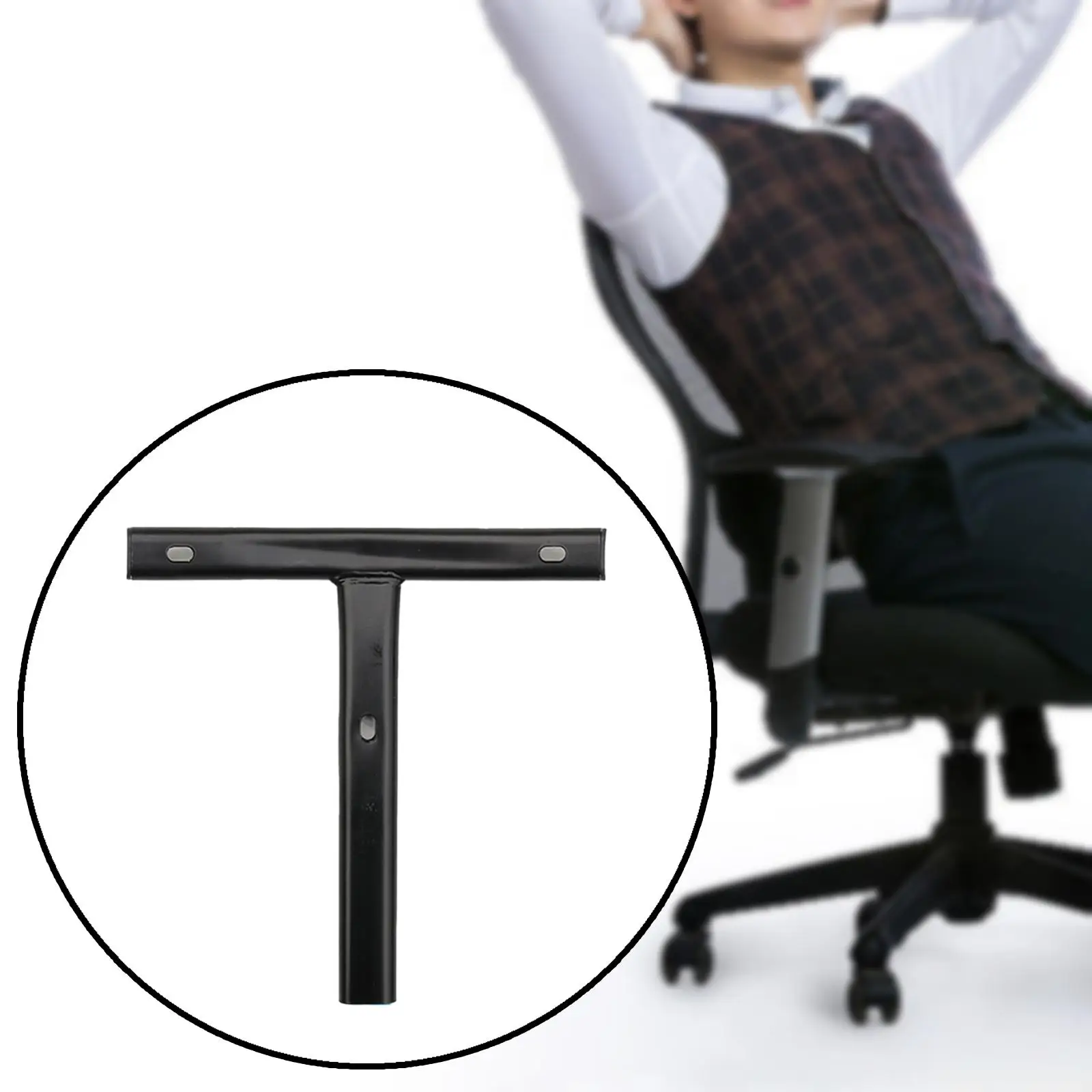 Iron Swivel Chair Backrest Support Rod Durable T Shaped Replacement for Office Bar Chairs and Gaming Chair