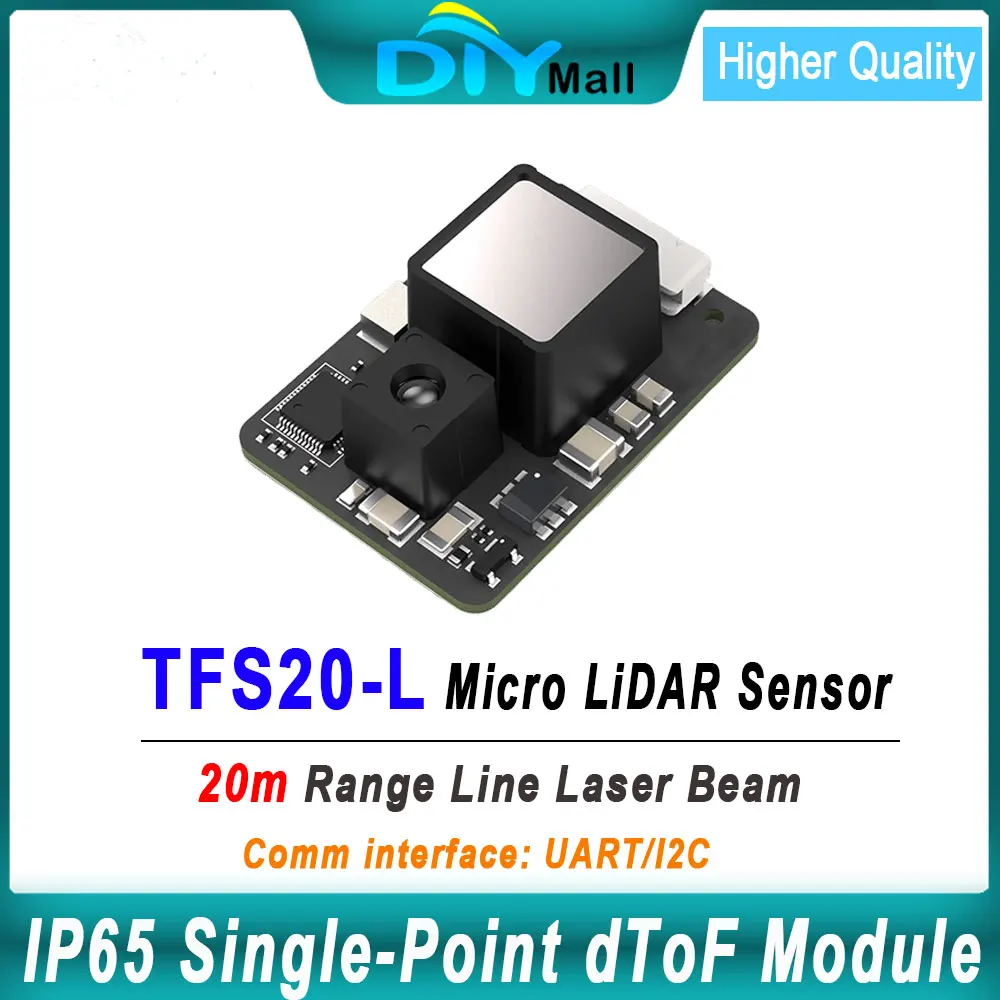 

Benewake TFS20-L 20 м Micro LiDAR Sensor UART I2C Одноточечный модуль dToF для дронов, роботов, прецизионных измерений расстояния IoT