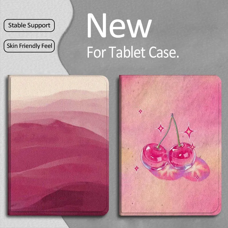 

Sparkling Cherry Pink Art Gift For Apple iPad Pro Air 13 2 7th 6th 2025 M2 M3 M4 M512.9 13 inch Foldable Tablet Case