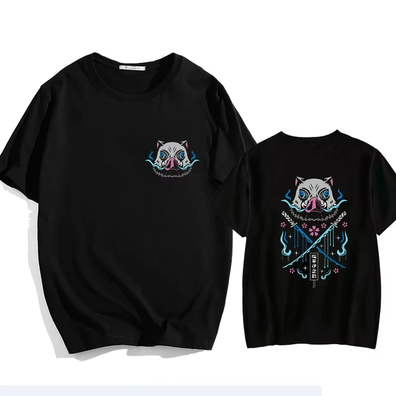 Men's Anime Hashibira Inosuke T-Shirt Street Cool Y2K High Quality Crew Neck T-Shirt Top Men Clothing Oversized T Shirt