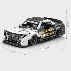 Technical 1:18 Scale United States Muscle Sport Car Camaroes Building Block Model Nascars Racing Vehicle Bricks Toy For Gifts