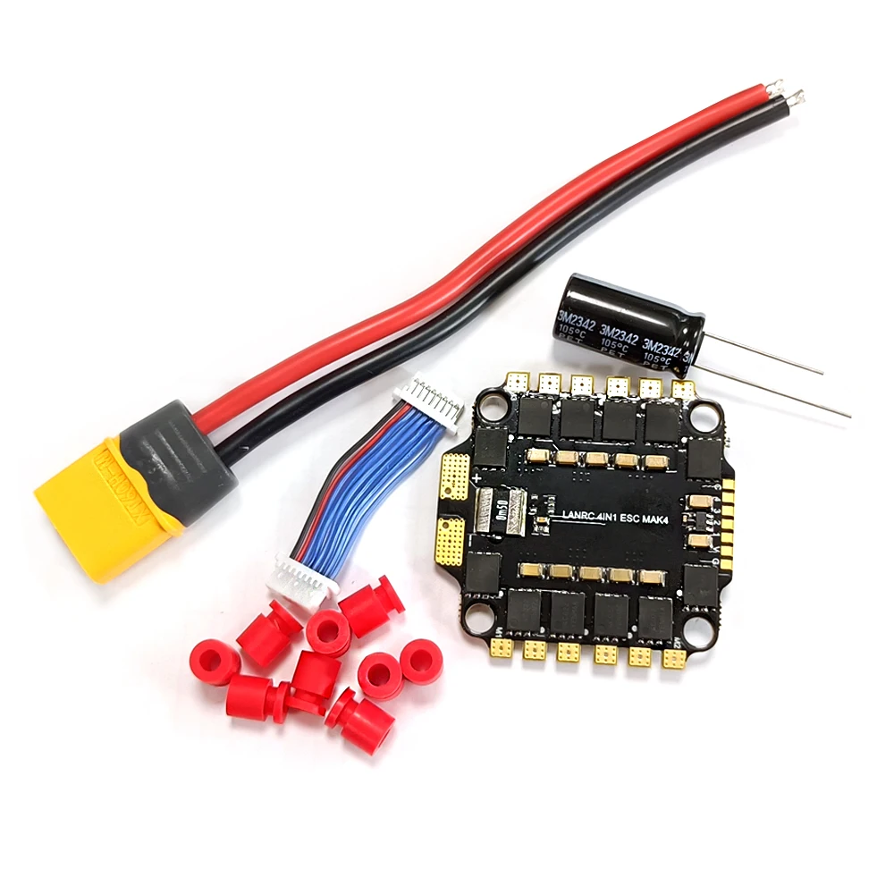 BLHELI_S 45A 60A 4in1 ESC 3-6S Brushless ESC Support DShot300-600/Multishot/Oneshot/PMW 30.5*30.5mm For RC FPV Racing Drone view 4