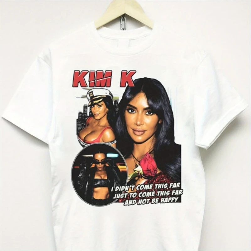 

American KIM K-T-shirt Retro 90s Y2K Pattern T-shirt Summer New Retro Fashion Men's and Women's Streetwear