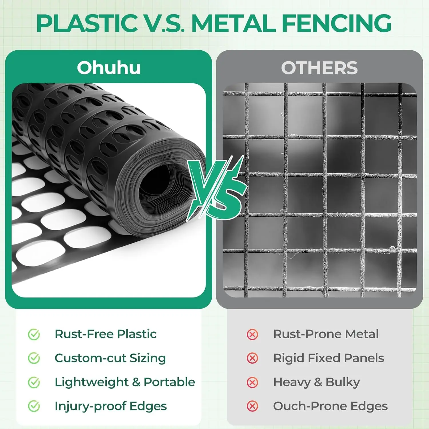Rotolo di recinzione di sicurezza in plastica riutilizzabile, rete leggera da 4'x100' per giardino, piscina, barriera da costruzione