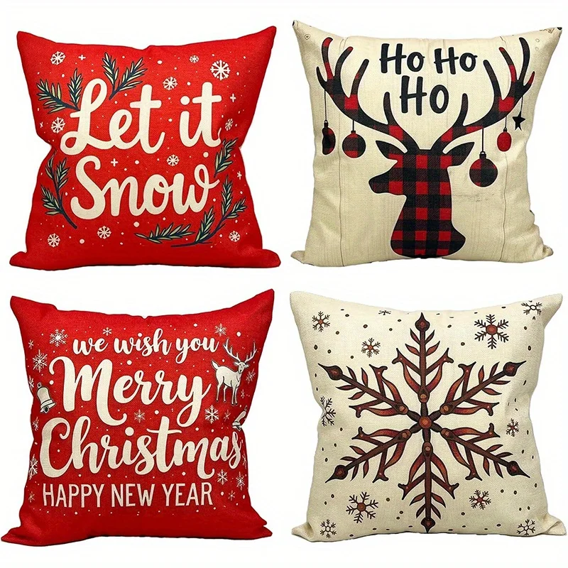 

Домашний декор, праздничные рождественские и новогодние декоративные подушки, чехол для подушки с рисунком, подходит для дивана, спальни, автомобиля, наволочка