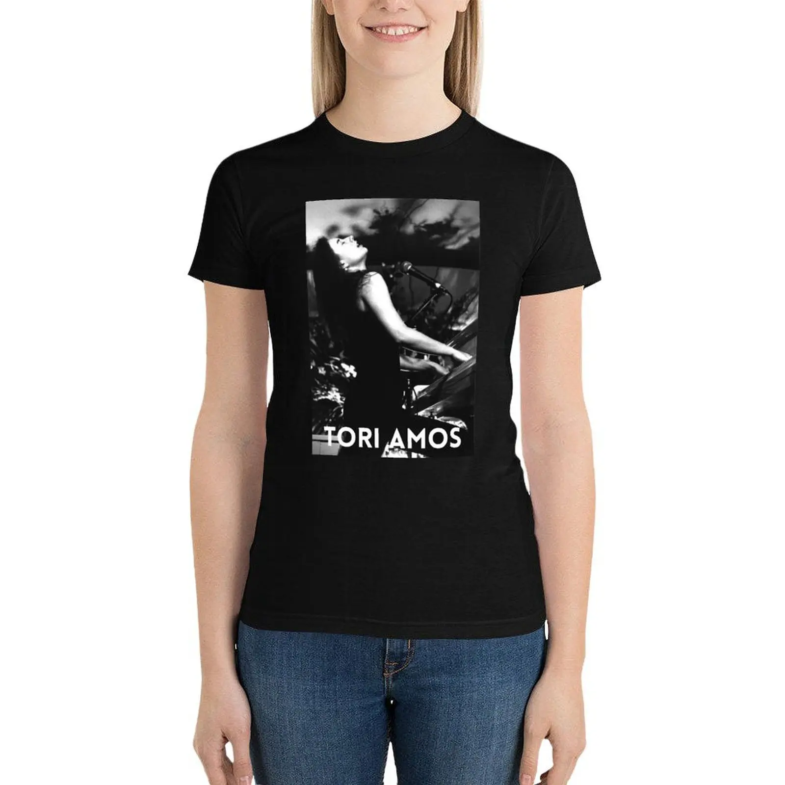 

Tori Amos Live Concert Art Print 90s T-Shirt summer clothes animal prinfor t shirts for Womens