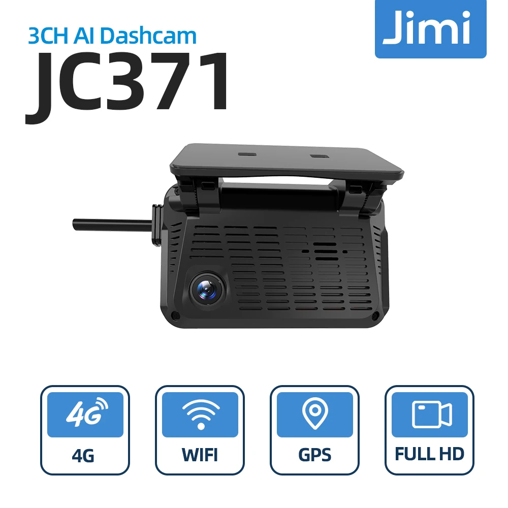 Jimi JC371 4G AI DashCam 3 canales vídeo en vivo seguimiento GPS