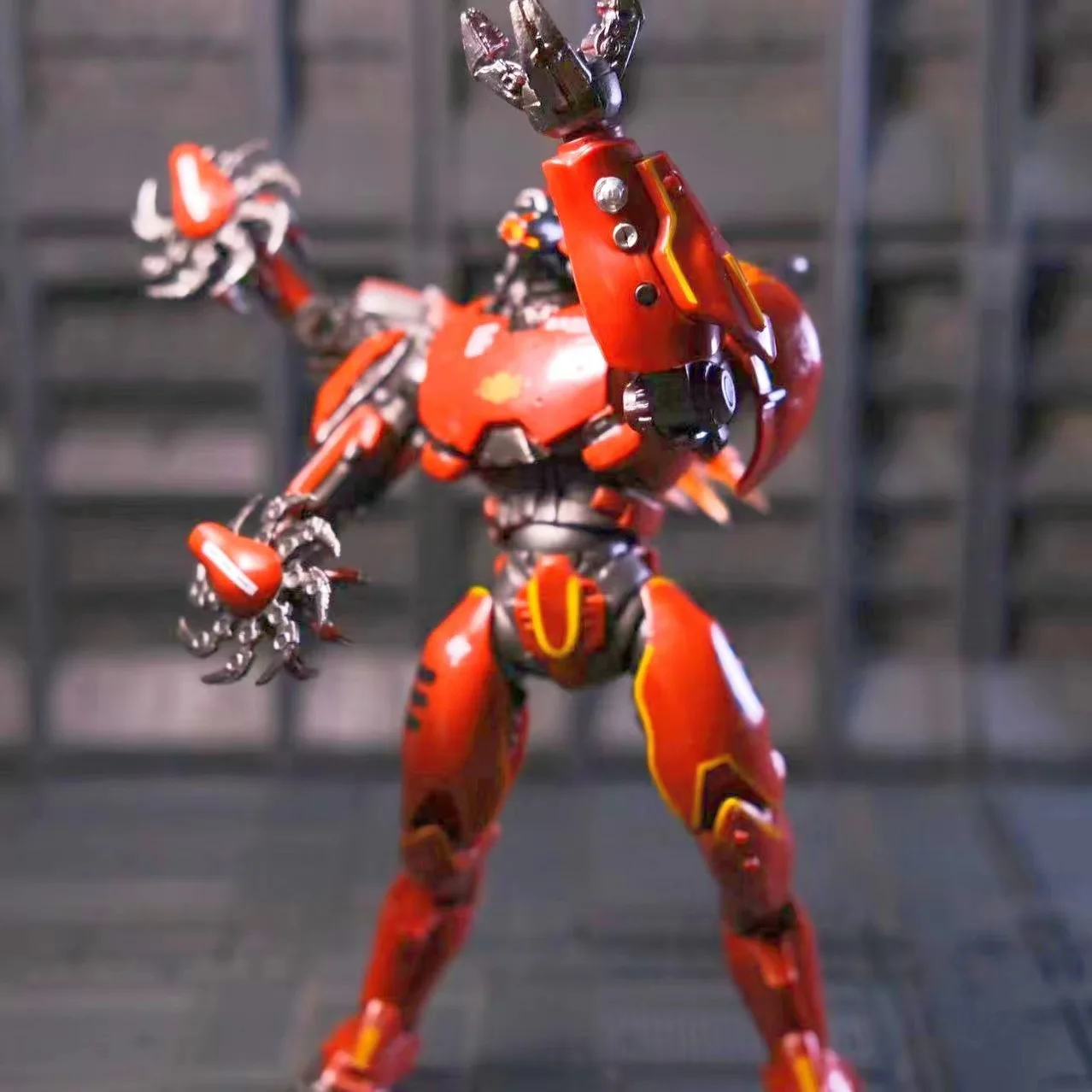 Novo carmesim typhoon galvanoplastia luminosa edição de luxo figura ação modelo robô brinquedo ornamento desktop menino presente aniversário