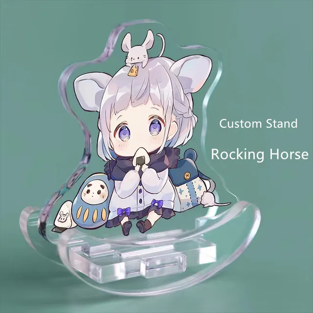 Niestandardowy zabawny stojak na biegunach akrylowy uroczy zwierzak gwiazda figurki Anime Standee Cartoon Cosplay stojący na akcesoria do dekoracji biurka samochodowego