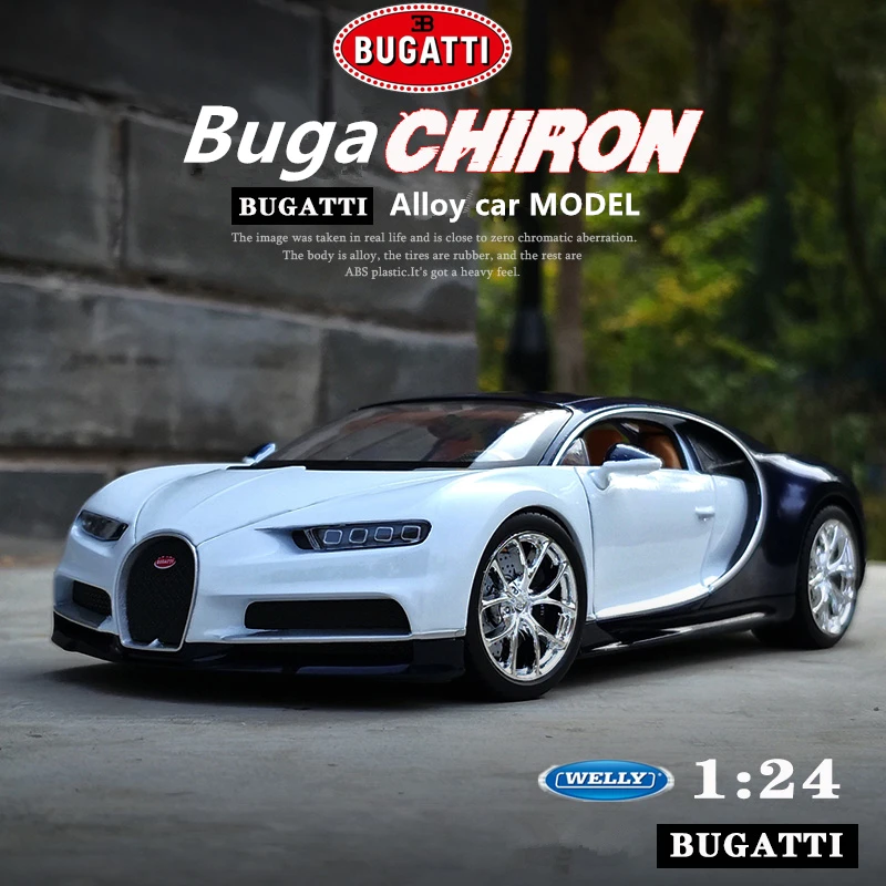 

Welly 1:24 Bugatti Veyron Chiron Alloy Sports Car Model Diecasts Metal Toy Vehicles Car Model High Simulation Childrens Toy Gift