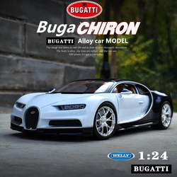 1:24 Bugatti Veyron Chiron Model samochodu sportowego Diecasts metalowa zabawka pojazdy Model samochodu kolekcja symulacji zabawki dla dzieci prezent