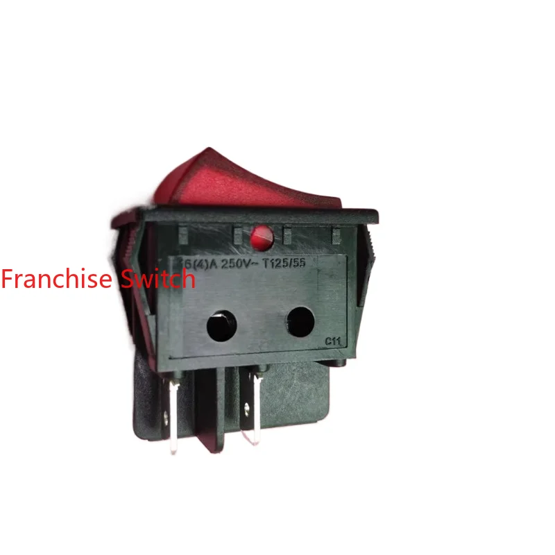 10PCS four foot red light boat type switch R210-C5L-BR 16A silver touchpoint 32X25