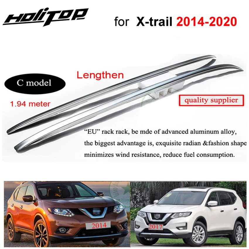 

roof rail roof rack bar for Nissan X-trail Rogue 2014-2020,best aluminum alloy,three models for your choice,fix by screw or glue