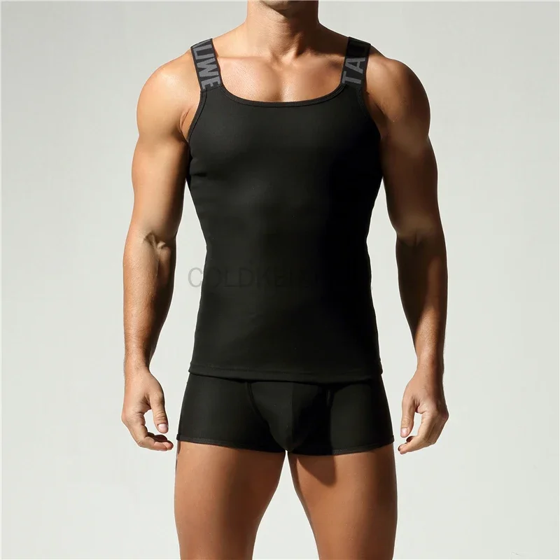TALWELL Men's Tank Top Boxer Briefs Set Ribbed Stretch Fabric Comfortable Breathable Slim Fit Matching Underwear Set for Men