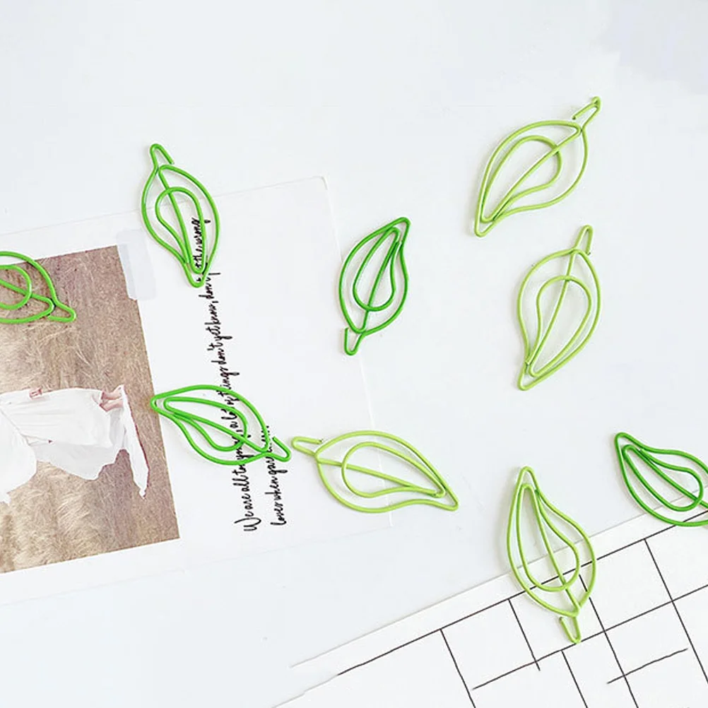 30 Pcs Office Supplies Paper Clip Clips Colored Creative Leaf Bookmarks Planner Document Child