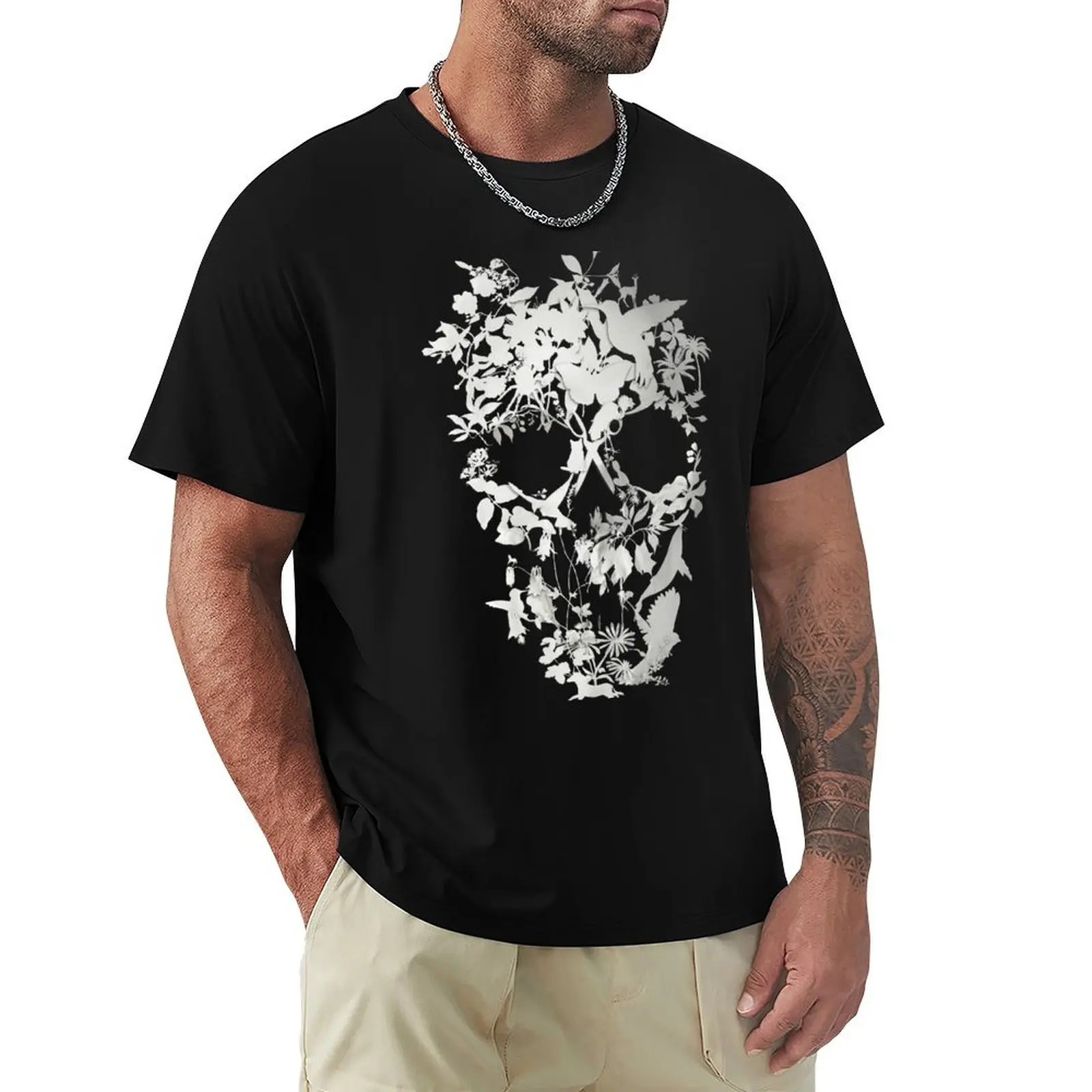 

Simple Skull T-Shirt sublime plus size clothes oversized graphic tee fruit of the loom mens t shirts