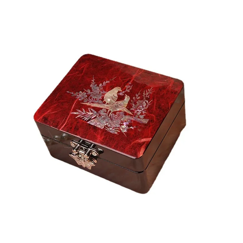 Special Handicraft Fritillaria Thun-Lacquer Jewelry Box, Small Exquisite Storage, Embedded Screw, Gift Present Case, Wedding