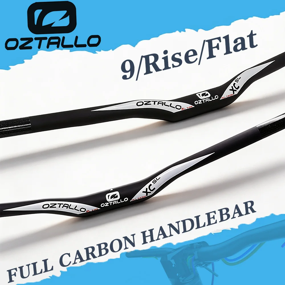 OZTALLO Carbonfaser MTB-Lenker mit interner Kabelführung, Mountainbike, 31,8 mm x 780 mm, 9 ° /Rise/Flat  Mattschwarzes Fahrradzubehör
