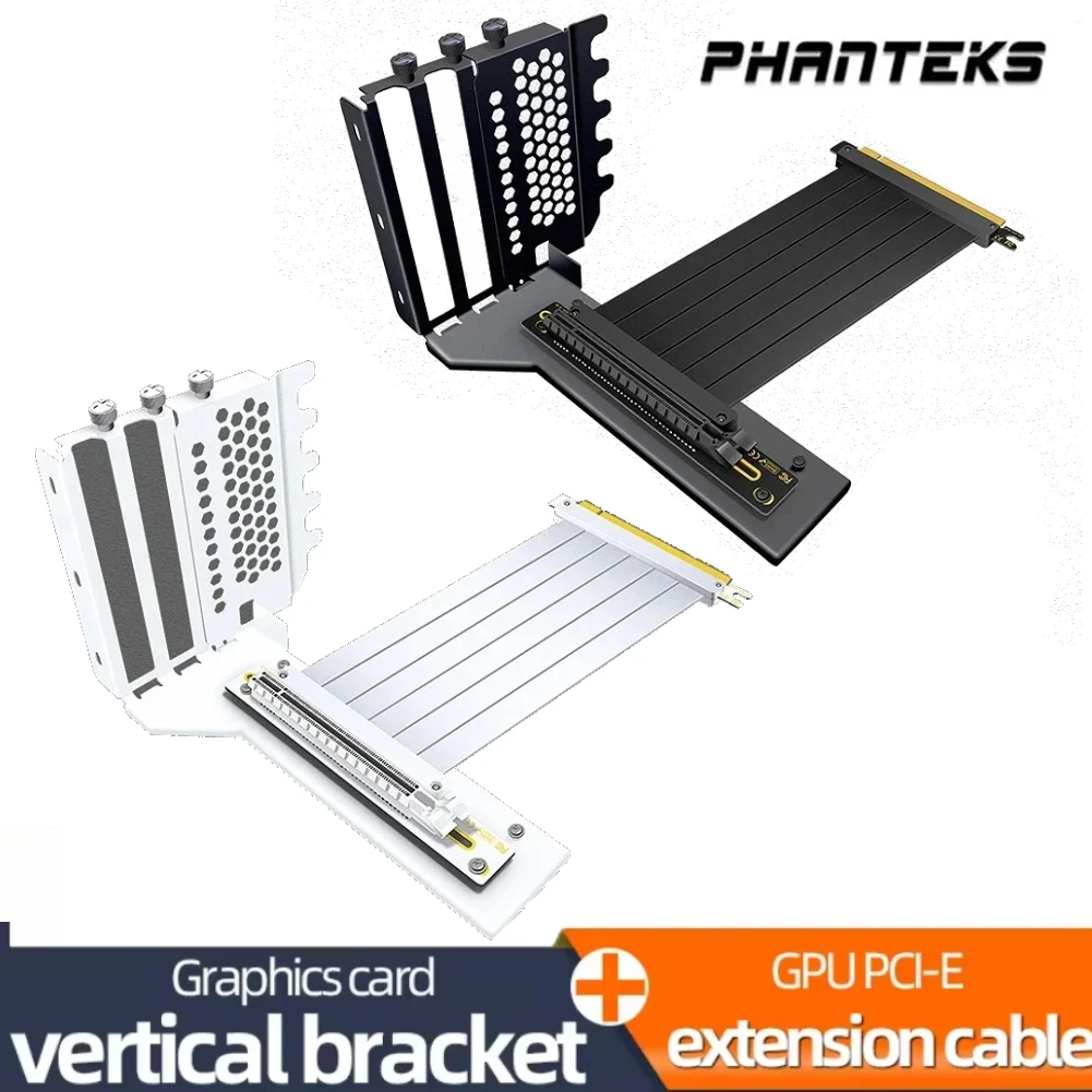 Vertical GPU Mount Bracket PC Builds Graphics Card Holder PCI-E 5.0/4.0 X16 Riser Anti-interference Flexible 90° Extension Cable