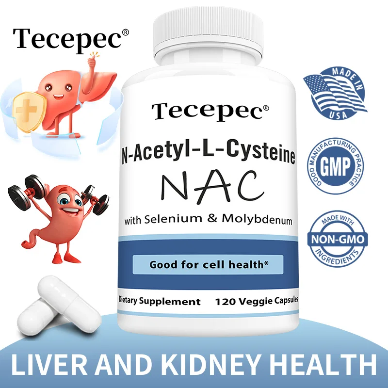 

N-Acetyl-L-Cysteine ​ ​ (NAC) Капсулы с селеном и молибденом, поддерживает функцию печени и легких и преимущество сотового здоровья