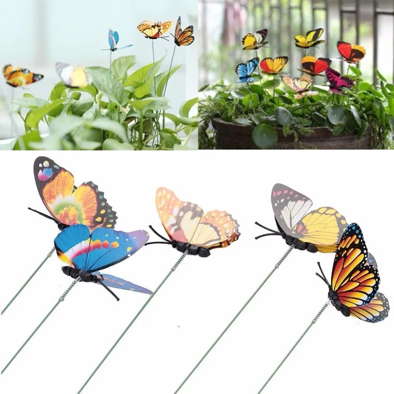 

Butterfly Stakes 1 pcs Outdoor Yard Planter Flower Pot Bed Garden Decor Butterflies dragonflys Decorations, Butterflies on Metal