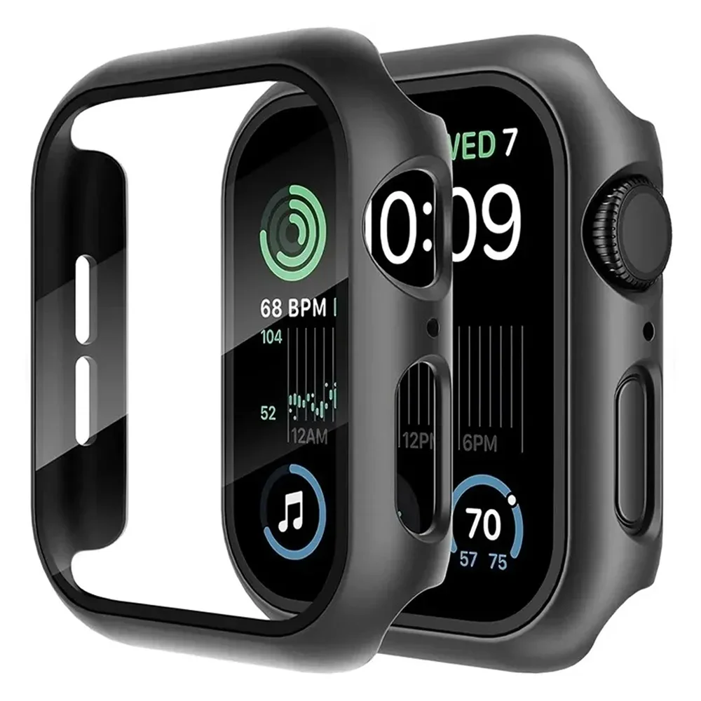 Gehärtete Glas abdeckung für Apple Uhrengehäuse Serie 9 8 7 6 5 se Displays chutz folie für iwatch 45mm 44mm 40mm 41mm Zubehör