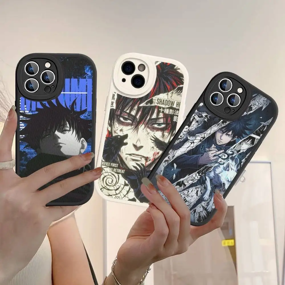 

Anime F-Fushiguro M-Megumi Leather Phone Case For IPhone 16 15 14 13 12 11 Pro Max Plus Shockproof Cover