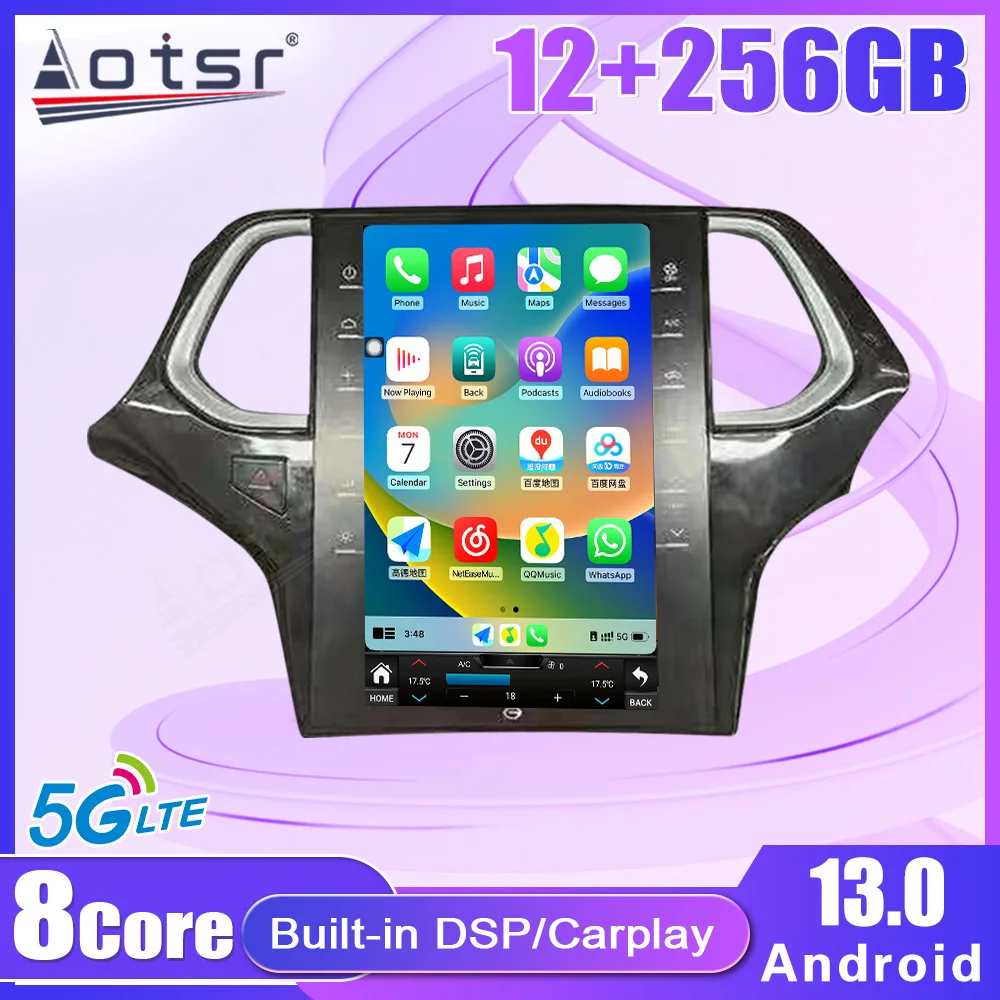 

Автомобильное стерео-устройство, 11,8 дюймов, Android 13, для Trumpchi GS4 2014-2016 Tesla, радио, мультимедийный плеер, автомобильный GPS-навигатор, головное устройство, электронный 4G