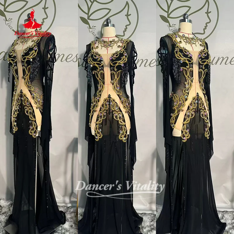 Belly Dance Costume High End Customized Two Ways To Wear It Sexy Leopard Print Stage Competition Costume  Dancer's Vitality