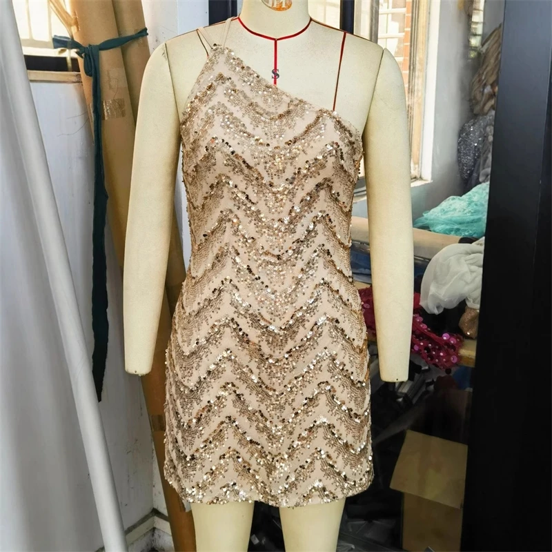 فستان صيفي قصير للنساء مثير بدون ظهر نحيف لحفلات الكوكتيل وحفلات التخرج غير رسمية أنيقة للسهرة والنوادي ملابس الحفلات للمراهقين هدية XSY8232