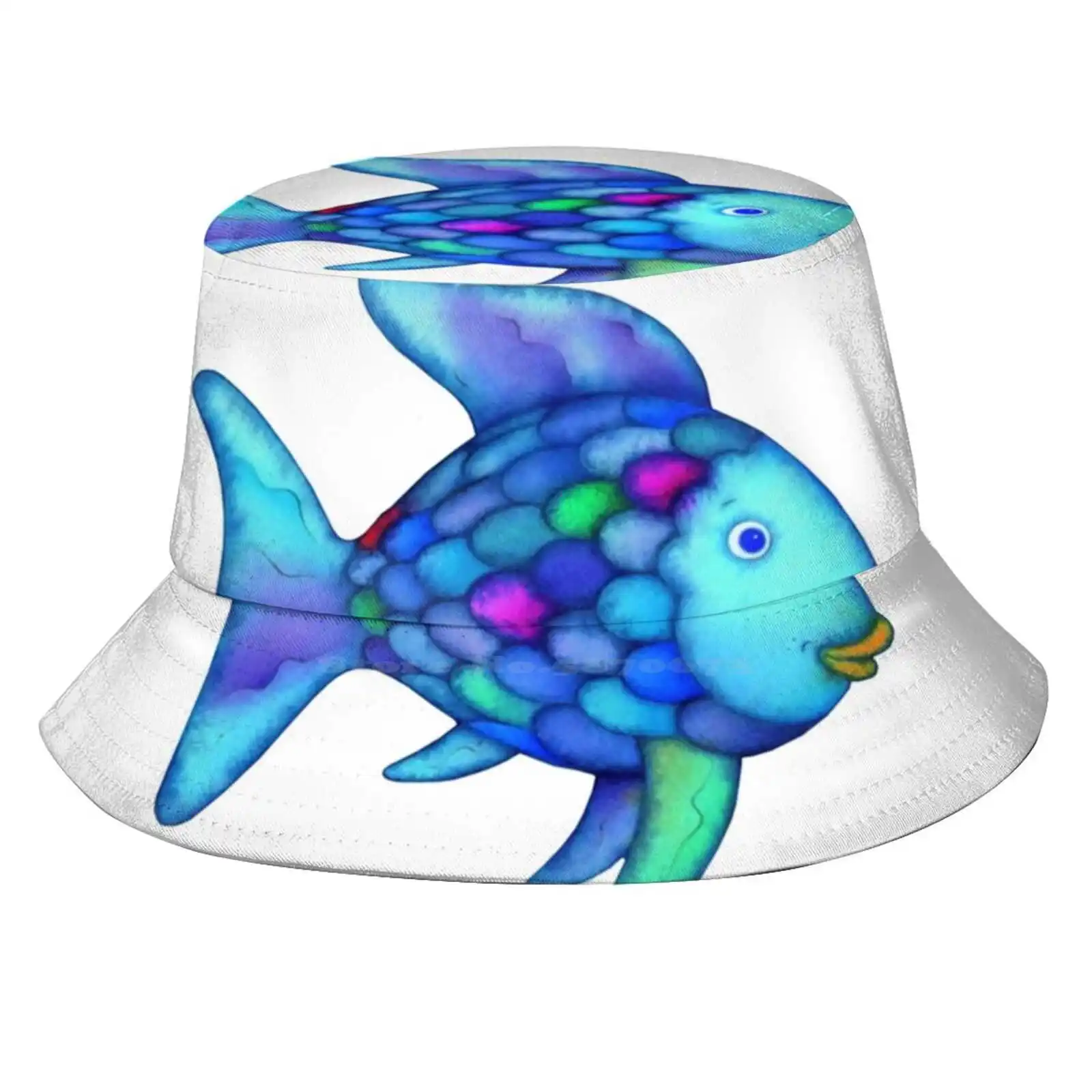 Rainbow Fish Sun Cap Fisherman Hat Bucket Hats Ocean Fish Red Rainbow Fish Cute Fish Rainbow Trout Betta Sea Colorful Fish