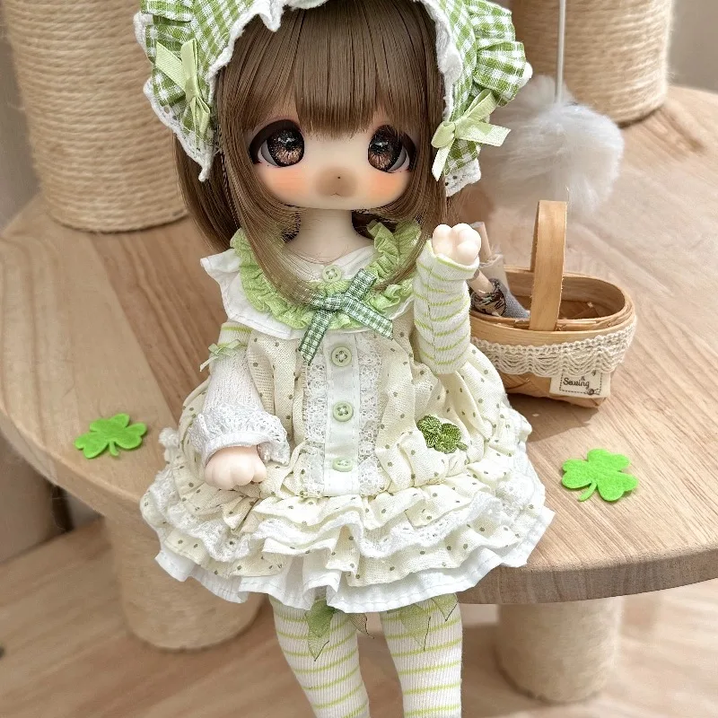 Original Design Lolita  BJD 1/6 Doll Clothes Set Fits 1/3 Head On 1/6 Body Chubby Slender 1/6 BJD Doll Outfit Handmade Costume